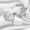 Wrap Around Y2K Sunglasses for Women Men Shield Flat Top Sunglasses Futuristic Frameless Gradient Lens Sun Glasses